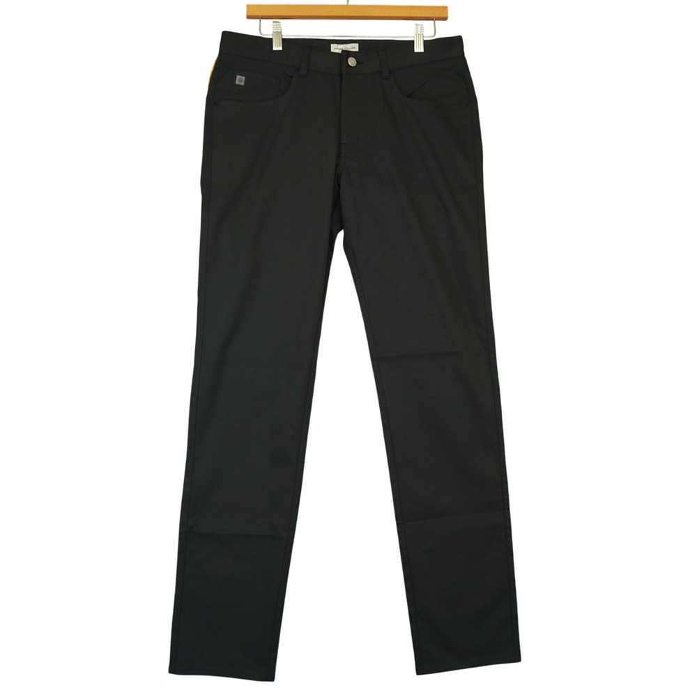Peter Millar Pants Men 32x34 Black Crown Sport Performance 5-Pocket EB66 Golf